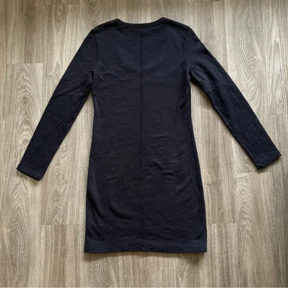 James Purse Black Long Sleeve Scoop Neck Midi Dress. Sz 3/ Large - Picture 5 of 9